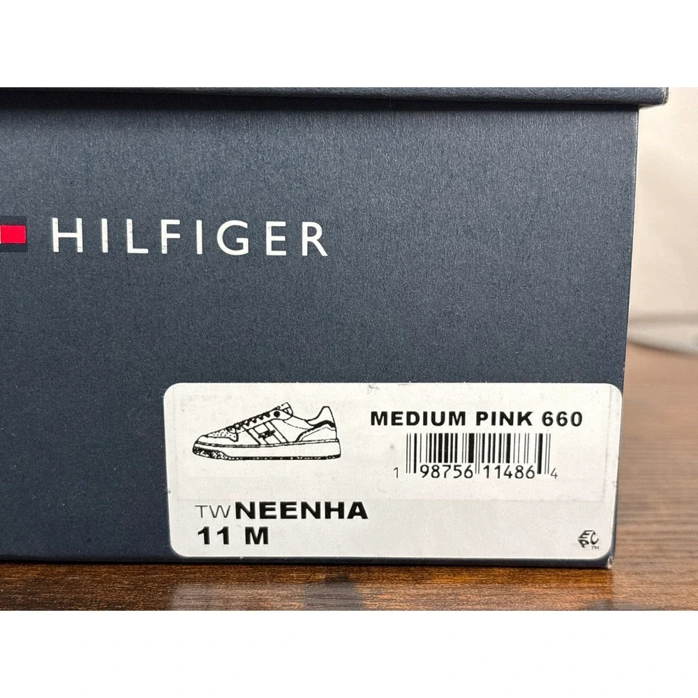 Tommy Hilfiger Neenha Womens 11 White Pink Blue Low Top Sneaker TWNEENHA 660
